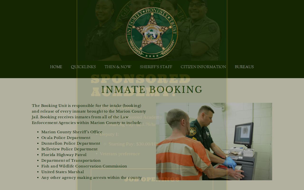 Marion County 24-hour release Booking Unit source