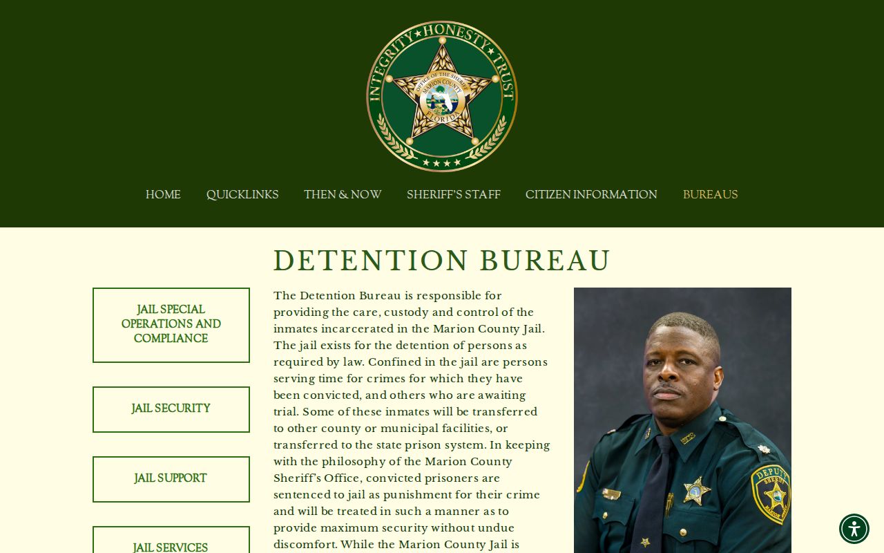 Marion County Jail official detention and release information